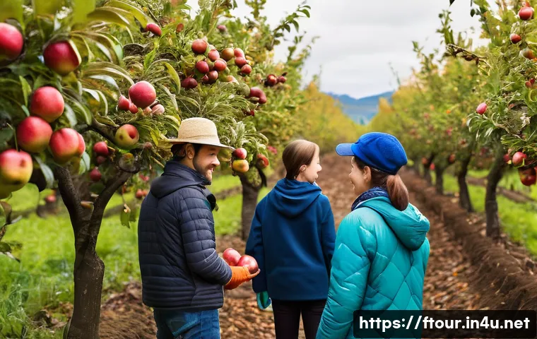 농촌관광지도사 관련 직업 - A vibrant rural tourism experience scene showing a diverse group of visitors including families, tee...