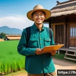 Home 18 농촌관광지도사 현장 실습 팁 - A young rural tourism guide wearing comfortable outdoor clothing including a wide-brimmed hat, breat...