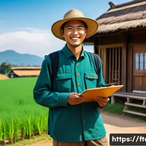 Home 30 농촌관광지도사 현장 실습 팁 - A young rural tourism guide wearing comfortable outdoor clothing including a wide-brimmed hat, breat...